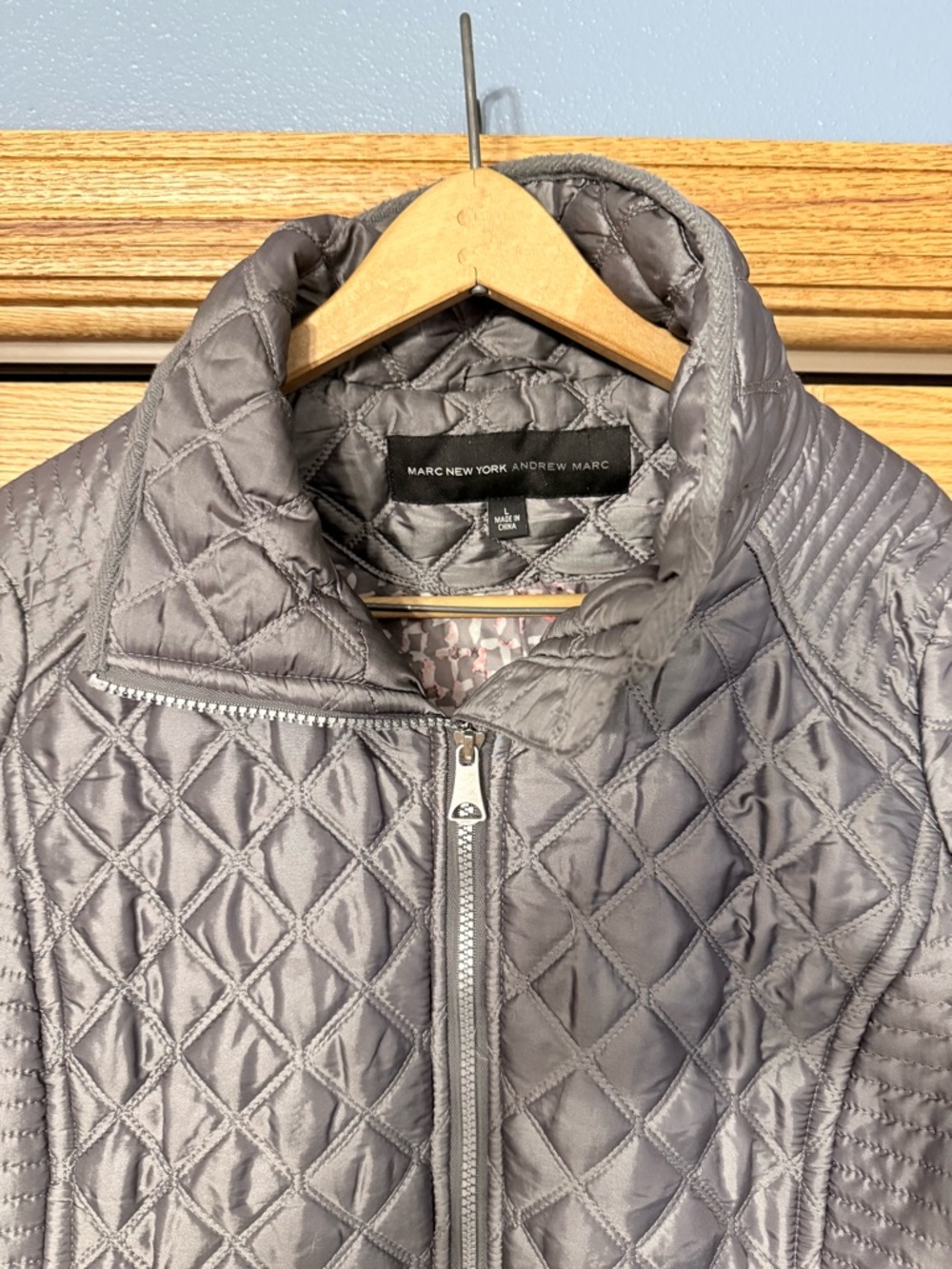 Andrew Marc Gray Quilted Zip-Front Jacket - Picture 4 of 7